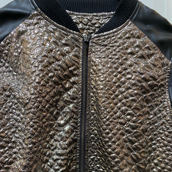 Metallic faux-leather bomber - Picture 2 of 4